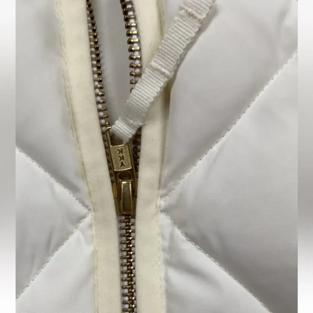 J CREW Women Cream Quilted Full Zip Puffer Vest Size XXS - Picture 6 of 13